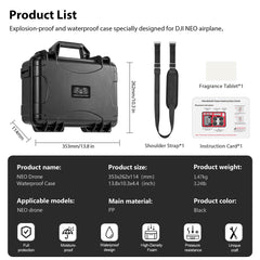 STARTRC Neo Case, waterproof carrying case for DJI Neo Fly More Combo with RC-N3 remote controller, Neo Intelligent Flight Battery/Charging Hub