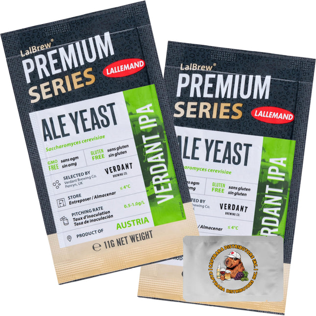 LalBrew Verdant IPA Brewing Yeast - Home Brewing - 2 x 11g Sachets - Saccharomyces cerevisiae - Sold by CAPYBARA Distributors Inc.