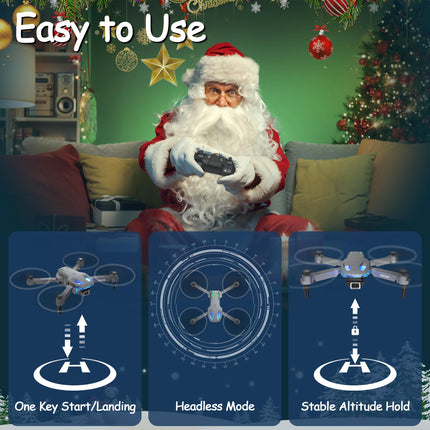 Wipkviey T28 Drone with Camera for Beginners, Foldable Quadcopter for Adults, FPV RC Drones with 3D Flips/Altitude Hold/Gesture Selfie/Waypoint Flight, Gifts for Kids Boys/Girls, 2 Batteries
