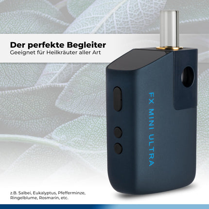 WOLKENKRAFT FX MINI ULTRA Premium Vaporizer - USB-C | Magnetic Slide-In Mouthpiece | Titanium Chamber | Temperature 100-220 °C | Operating Timer 3-5 Min. | 100% Convection *Night Blue*