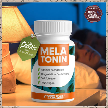 Melatonin 365 Tablets (24 Months) - 0.5 mg bioactive melatonin per day (1/2 tablet) - Optimally high dosage - Laboratory-tested - No unwanted additives - Made in Germany - 100% vegan