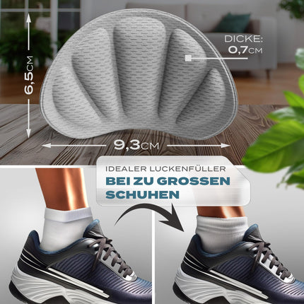 EDELFELD Invisible Heel Pads Against Slipping &amp; Blisters [3 Pairs] -DERMATEST VERY GOOD- Breathable Memory Foam Heel Protector - Shoe Insoles for Shoes That Are Too Big - Skin-Friendly Heel Cushions