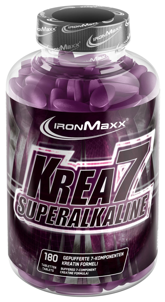 Krea7 Superalkaline Creatine Tablets 180 pcs. - 1590mg creatine per tablet, with a high-dose 7-component formula, vegan &amp; sugar-free creatine