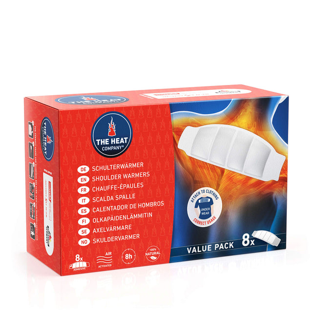 THE HEAT COMPANY Shoulder Warmers - 8 Pack - Back Heat Patches - EXTRA WARM - Adhesive - Neck Warmer - 8 Hours of Cozy Warmth - Ready to Use - Air Activated - All Natural