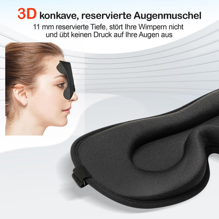 Boniesun Sleep Mask for Side Sleepers, 2025 Air Cavity Light Shading Sleeping Mask, 3D Deepened Eye Sockets and Adjustable Elastic Strap, Soft and Breathable Eye Mask for Men and Women