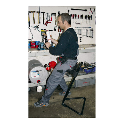 STIER standing aid with black steel frame, seat height 600-850 mm, PU seat