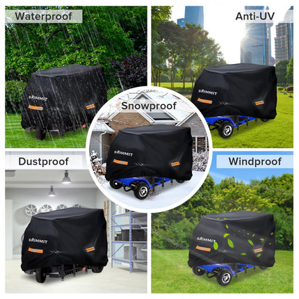 Electromobile tarpaulin, heavy duty 420D Oxford fabric mobility scooter cover, waterproof, anti-UV, durable with waterproof strip, reflective strips, 3 buckles 3XL (195 x 73 x 119 cm)