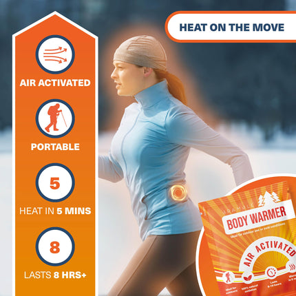 BRAMBLE 40 heat patches for back, neck, throat, shoulders - heat pads, back warmers - pain patches for periods (8 hours of heat)