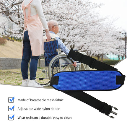 LOSCHEN Non-Slip Seat Belt Thick Chair Abdominal Area Adjustable Anti-Fall Slip with Buckle for Elderly Seniors (Blue)