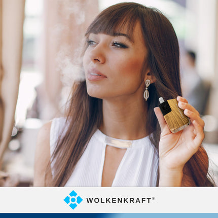 WOLKENKRAFT FX MINI ULTRA Premium Vaporizer - USB-C | Magnetic Slide-In Mouthpiece | Titanium Chamber | Temperature 100-220 °C | Operating Timer 3-5 Min. | 100% Convection *Wooden Look*