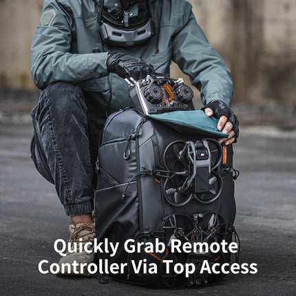 PGYTECH OneMo Drone Backpack for DJI FPV like DJI Avata 2, DJI Mini 4 Pro, Professional Waterproof Backpack Bag for FPV Racing Quadcopter/FPV Goggles/DJI Remote Controller/More FPV Accessories, 30L