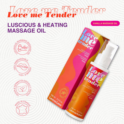 LOVE TO LOVE Love Me Tender, Indulgent and Warming Massage Oil, Vanilla, 100ml