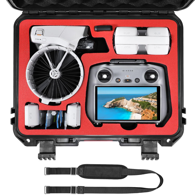 PFVtosky case for DJI Flip, Portable waterproof hard case with shoulder strap for DJI FLIP drone and battery accessories (for DJI RC2 controller)