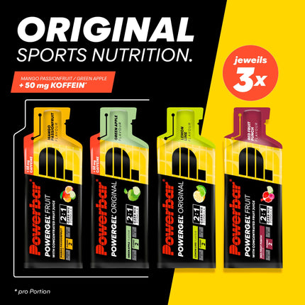 Powerbar - PowerGel Multiflavour Box - 12x41g - High Carb Energy Gels - 2:1 Carbohydrate Ratio - Sodium