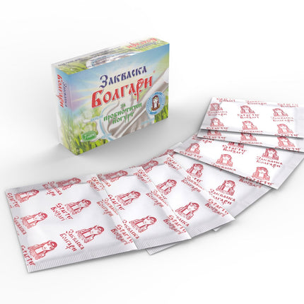 Yogurt ferment "BOLGARI" - 7 sachets of freeze-dried starter cultures for yogurt with Lactobacillus rhamnosus