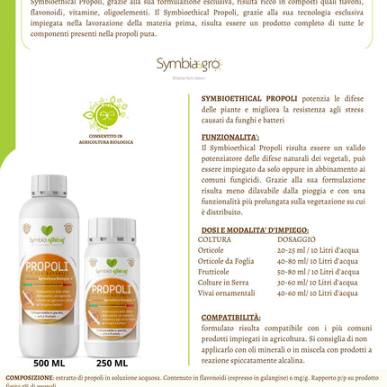 SYMBIOETHICAL - PROPOLIS, Natural Plant Protection Booster, for Organic Farming, Made in Italy, 500 g