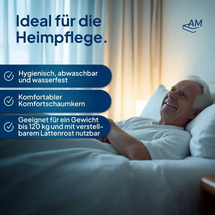 Standard care mattress 100x200cm - Standard for home care - 12cm height - Made in Germany - 100 x 200cm