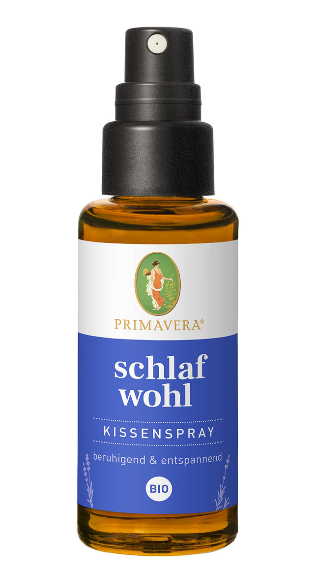 PRIMAVERA Sleep Well Pillow Spray organic 30 ml - Textile and room fragrance with lavender, vanilla, and neroli - aromatherapy - soothing - vegan