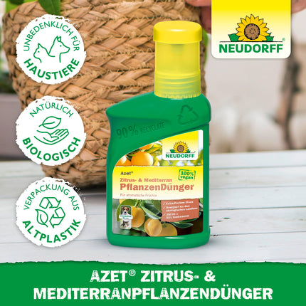 Neudorff Azet Citrus &amp; Mediterranean Plant Fertilizer – Organic slow-release fertilizer with mycorrhiza promotes aromatic fruits such as lemons, oranges, and olives, 750 g, Brown