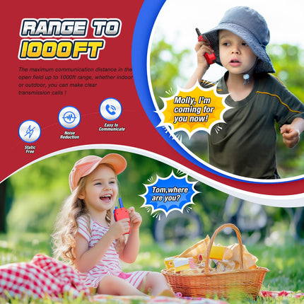 Supocol Walkie Talkie Children's Set of 3, Toys from 3 4 5 6 7 8 9 10 Years Boy Girl Gift Boy Girl 3-10 Years Gift Ideas, Walkie Talkie Radios for Outdoors, Camping, Hiking