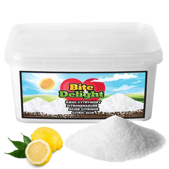 Bite &amp; Delight Citric Acid Powder - Food Grade - for Kitchen and Household - Limescale Remover and Cleaning Agent - for Lemonades, Fruit Juices - Baking, Cooking - 2.5 kg