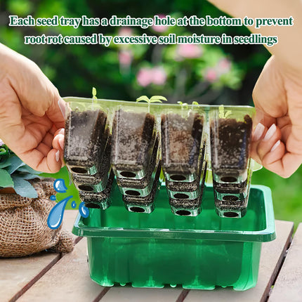 ZoneYan Indoor Greenhouse Propagator, 6 Pack 72 Cells Mini Greenhouse Propagation Kit, Greenhouse Propagation Tray with Lid and Ventilation for Seedling Plant, Seedling Growing Pots for Garden Seedlings