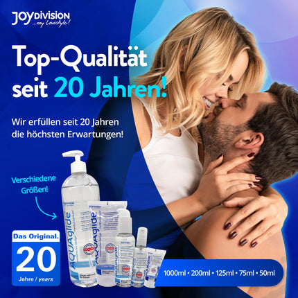 Joydivision Original AQUAglide 200 ml Natural Lubricant, Crystal Clear &amp; Vegan Lubricant, pH-optimized and latex condom compatible