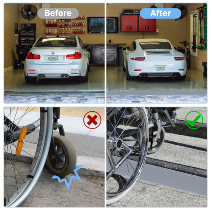 Forhandy Leveling Profile, Silicone Door Threshold Ramp, 1.8cm High Ramp for Door Thresholds Silicone Threshold Ramp Self-Adhesive Non-Slip Mobility Scooter Ramps for Assisted Sweeping Robot