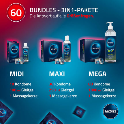 MY.SIZE Classic Condoms Size 5 I 60 mm Width I 36 Pieces Large Pack I Extra Thin, Realistic, Ultra-Soft I Thin 0.07 mm Wall Thickness I Vegan I Condoms for Men