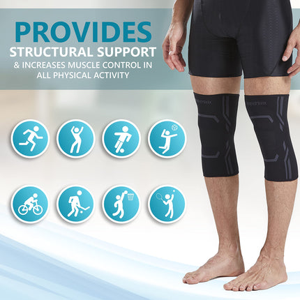 Knee Compression Brace for Men and Women (2-Pack), Knee Support for Running and Training (M)