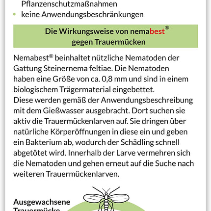 nemabest® SF nematodes 6 million (60 plants/12m²) against fungus gnats
