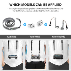 STARTRC Strap for RC 2/RC/RC Pro Controller Neck Strap Carrying Belt for DJI Mini 4 Pro/Mini 3 Pro/Mavic 3/Mini 3/Air 3S Drone Remote Controller Lanyard Accessories