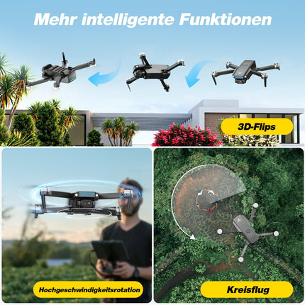 DEERC Drone with 1080P Camera for Kids, Beginners, D20S RC Drones Foldable with FPV Transmission, 2 Batteries, Long Flight Time, Brushless Motor, Altitude Hold, Optical Flow Toy Gift for Boys, C0
