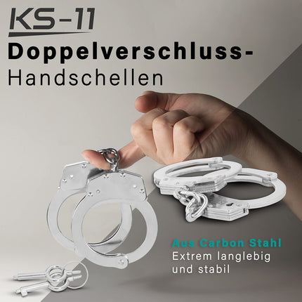 KS-11 Police handcuffs for bondage with key - Security equipment in authority quality - Professional SM sex toy for couples - sex handcuff - robust, stable handcuffs made of steel at a TOP PRICE