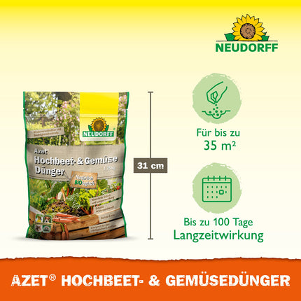 Neudorff Azet Raised Bed &amp; Vegetable Fertilizer – Organic raised bed fertilizer with 100 days of long-term effect for all types of vegetables in raised beds, 1.75 kg for 35 m²