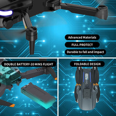 OBEST Mini Drone with 4K Camera, RC Foldable WIFI Drone, 2 Batteries, 360° Obstacle Avoidance, Automatic Return, Headless Mode, RC Quadcopter, Kids Adults Toys and Gifts