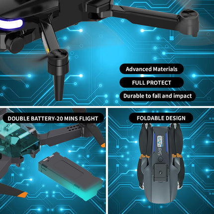OBEST Mini Drone with 4K Camera, RC Foldable WIFI Drone, 2 Batteries, 360° Obstacle Avoidance, Automatic Return, Headless Mode, RC Quadcopter, Kids Adults Toys and Gifts