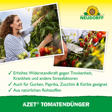 Neudorff Azet Tomato Fertilizer – Organic tomato fertilizer with mycorrhiza and natural immediate and long-term effects ensures aromatic tomatoes, 2.5 kg