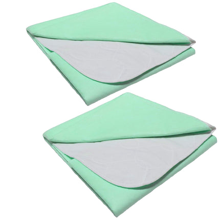 Set of 2 incontinence pads, washable pad, bed insert, wetness protection, bed pad, waterproof mattress pad, white (75 x 90 cm)