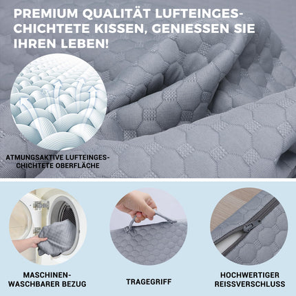 INFANZIA Adjustable Wedge Pillow, High-Density Foam Reading Pillow for Bed and Sofa, Ergonomic Pillow for Reflux Sleep Apnea, Leg Pillow - Perfect Back Cushion for Gaming, Reading (Gray)