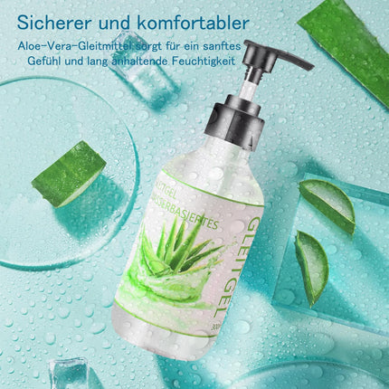 Water-based lubricant, 300 ml lubricant gel for sex, with nourishing aloe vera extracts, non-sticky, no sugar, for men and women, suitable for sex toys and condoms