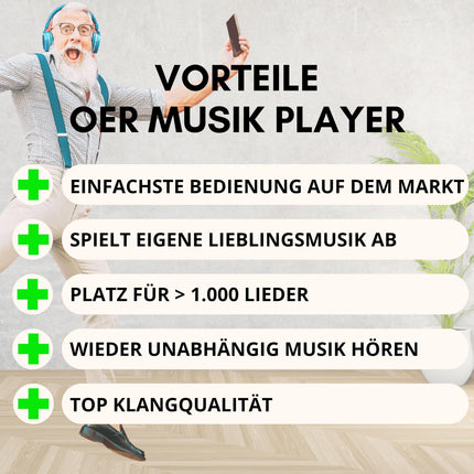 OER Music Player, Music Box for Dementia Patients, Senior Radio with Easy Operation, Especially for Seniors with Alzheimer's, Gift for People with Dementia, Dementia Aid (Red)