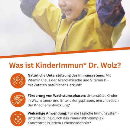 Dr. Wolz KinderImmun* 65g Powder - Active Complex for Immune System* &amp; Growth** - Immune Complex with Vitamin C from Acerola Cherry - Vitamins, Minerals &amp; Trace Elements - Vegetarian