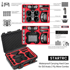 STARTRC Avata 2 Case, Waterproof Carrying Case for DJI Avata 2 Fly More Combo for DJI Goggles 3/RC Motion 3/FPV Remote Control 3, Battery Charging Hub, FPV Drone Accessories