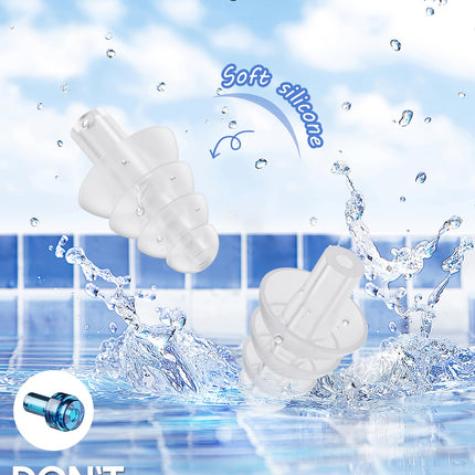 Airplane Earplugs, 2 Pairs of Silicone Airplane Earplugs for Adults, with Silicone Connecting Cable, Travel Essentials for Flying, Hearing Protection Earplugs for Airplanes, Concerts, Motorcycles (26 dB)