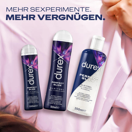 Durex Perfect Glide Lubricant - for long-lasting lubrication, suitable for vaginal dryness and intercourse - Silicone-based lubricant, condom, silky-soft texture - 100 ml