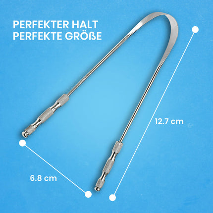 HOKIN Tongue Scraper for Adults Tongue Cleaner Stainless Steel Bad Breath Fight 100% Metal Tongue Scraper Cleaner Men and Women Tongue Brush Oral Hygiene Product (2Pcs Oral Care Pack)