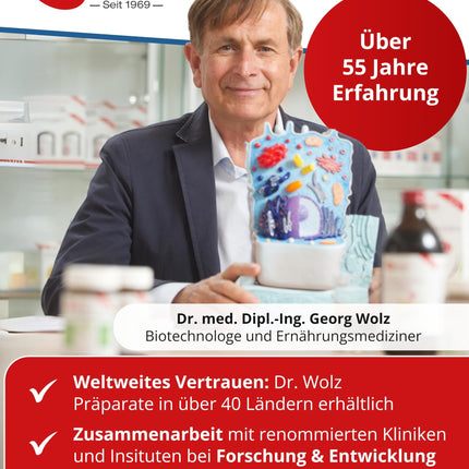 Dr. Wolz Darmflora plus select intens - 80 high-dose capsules - 22 lactic acid bacteria strains - 120 billion bacterial cultures per day - For intestinal mucosa &amp; immune system* - Intestinal treatment
