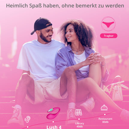 LOVENSE Lush 4 - Remote-controlled G-spot vibrator with LED light for women, waterproof, APP control