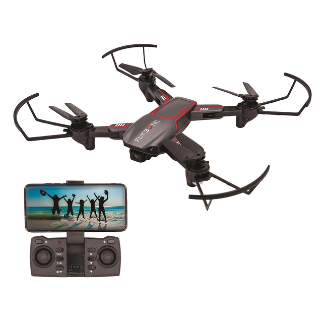 FLYBOTIC - WiFi Foldable Drone with HD Camera (1280×720 pixels) + Storage Bag - 4 Control Channels - Battery Included - Drone for Kids and Adults - Indoor/Outdoor - Ages 14+